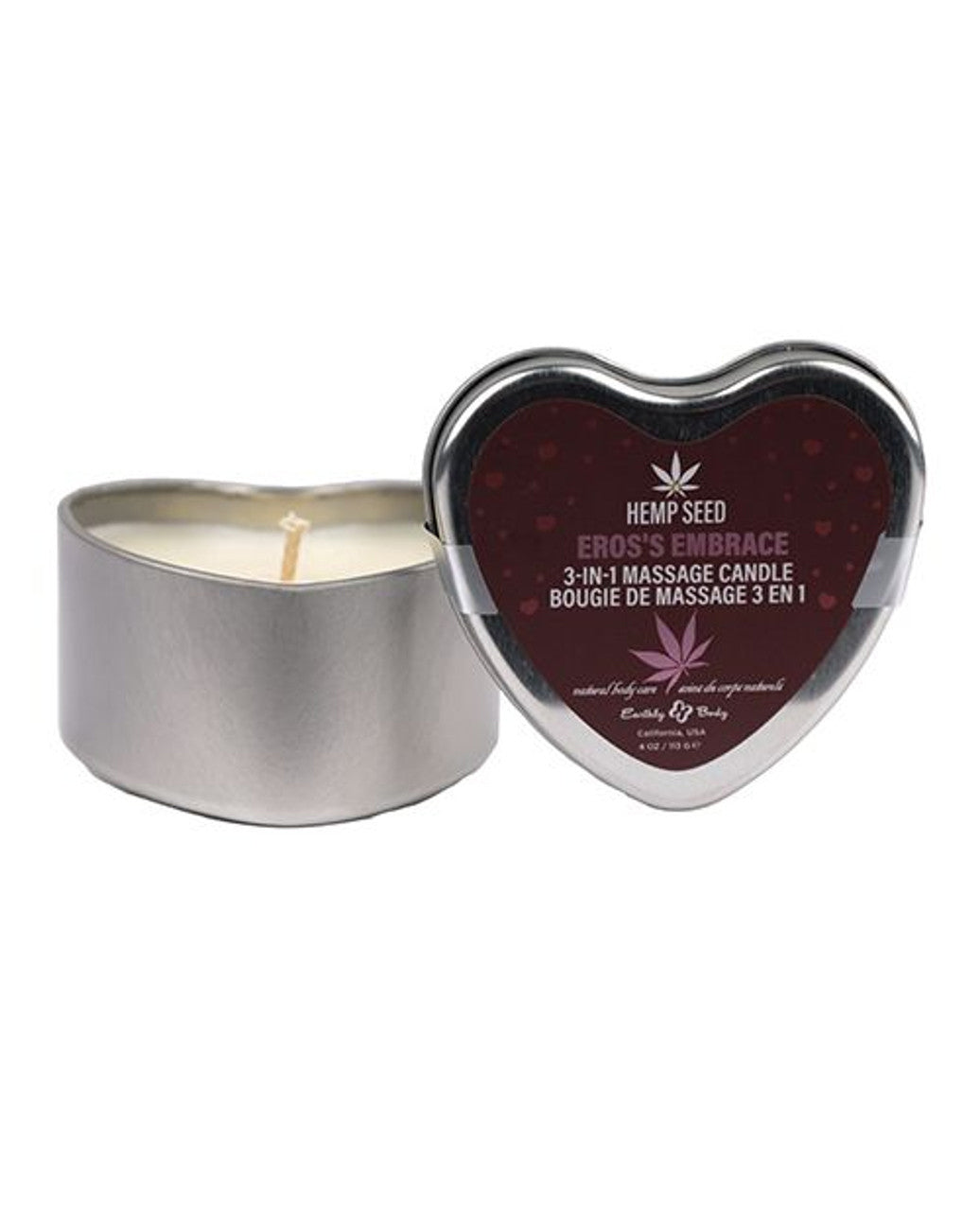 Hemp Seed 3-in-1 Valentines Day Candle - Ero's Embrace 4 Oz - Not Very Vanilla