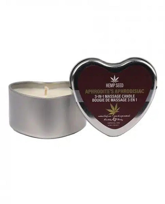 Hemp Seed 3-in-1 Valentines Day Candle - Aphrodite's Aphrodisiac 4 Oz - Not Very Vanilla