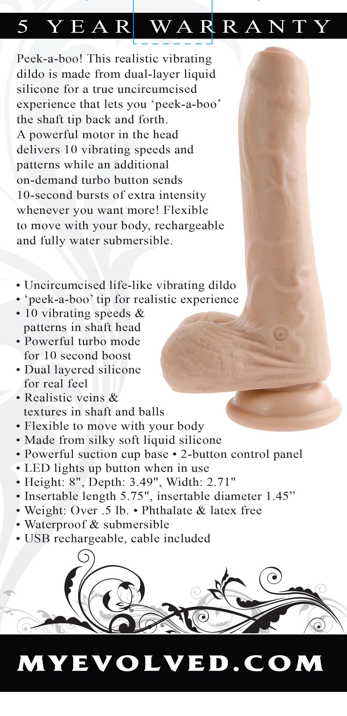 Peek a Boo Vibrating Dildo - Light - Not Very Vanilla