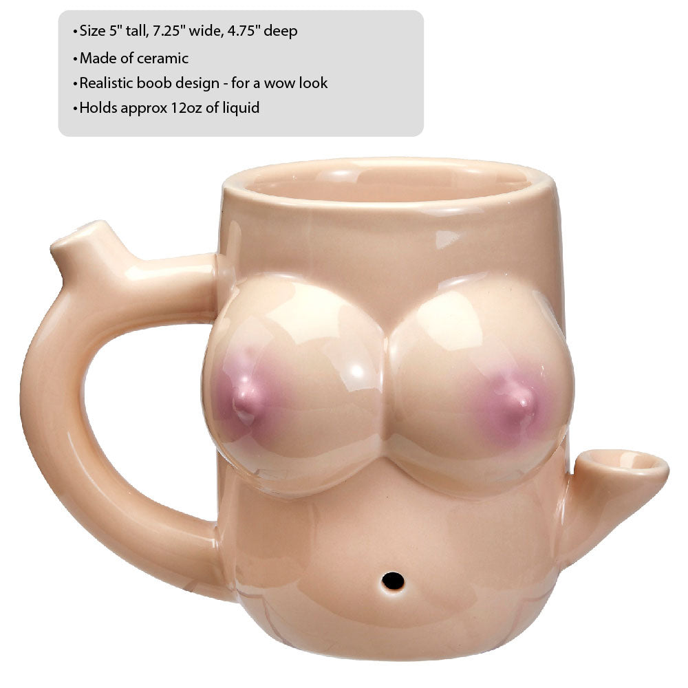 Boob Mug - Novelty Pipe - Not Very Vanilla