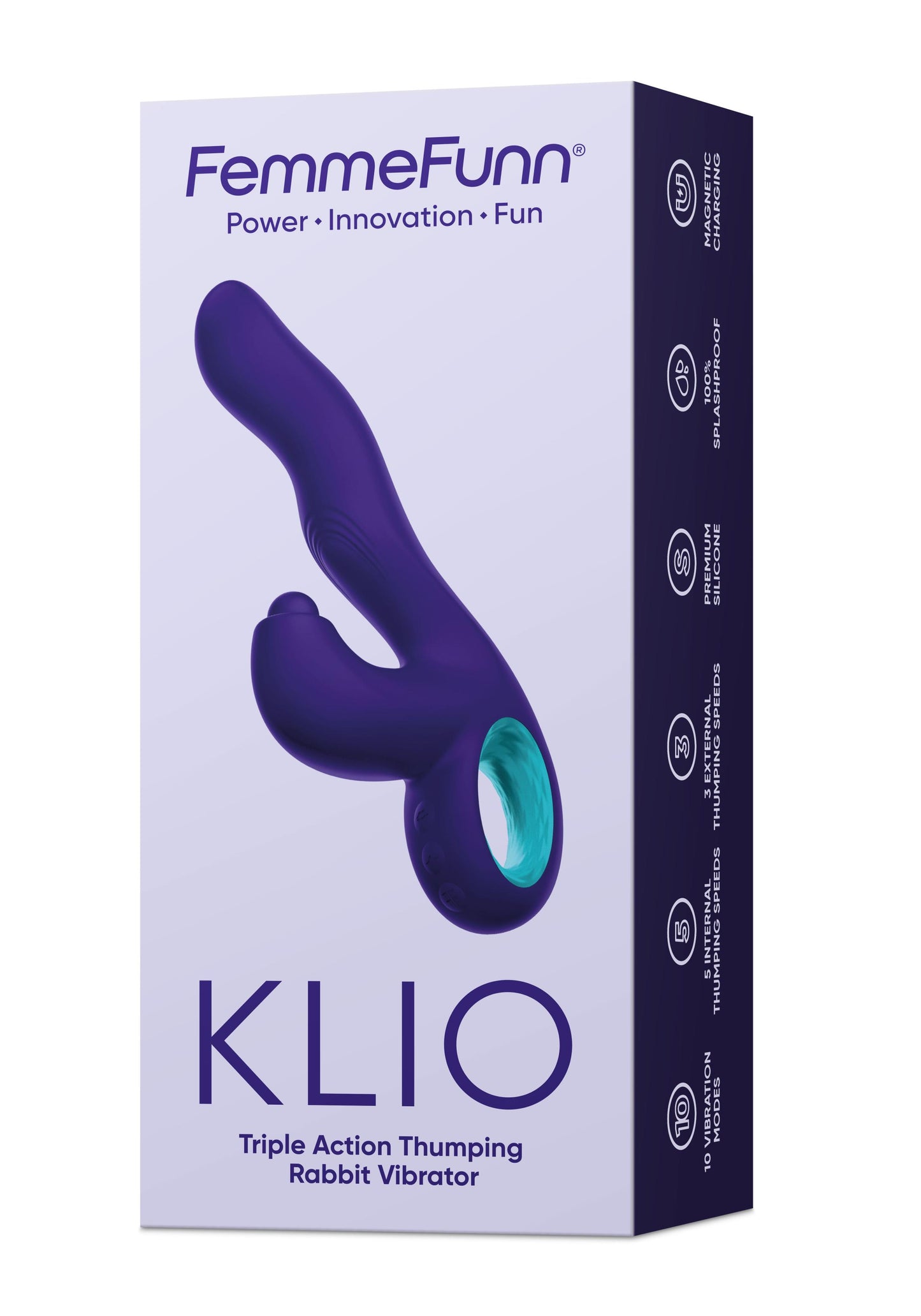 Klio Triple Action Thumping Rabbit Vibrator - Dark Purple