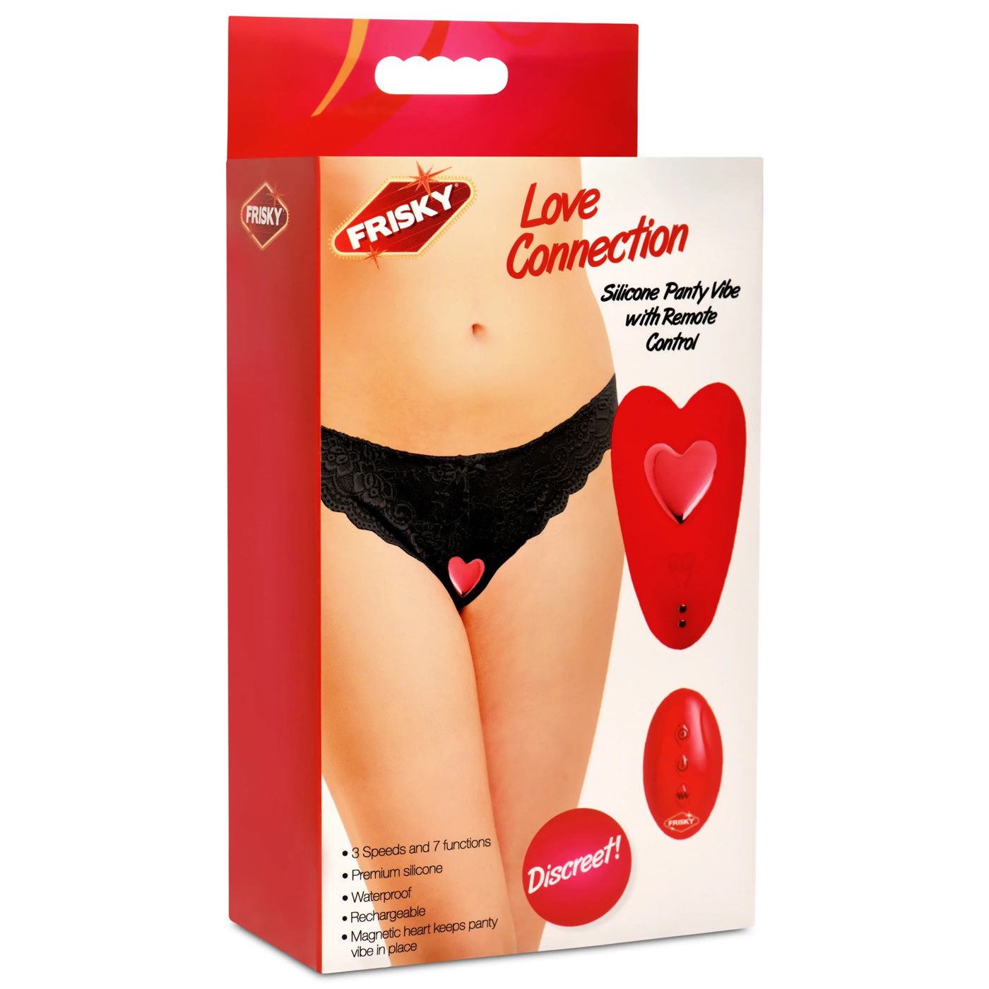 Love Connection Silicone Panty Vibe With Remote Control - Red - Not Very Vanilla