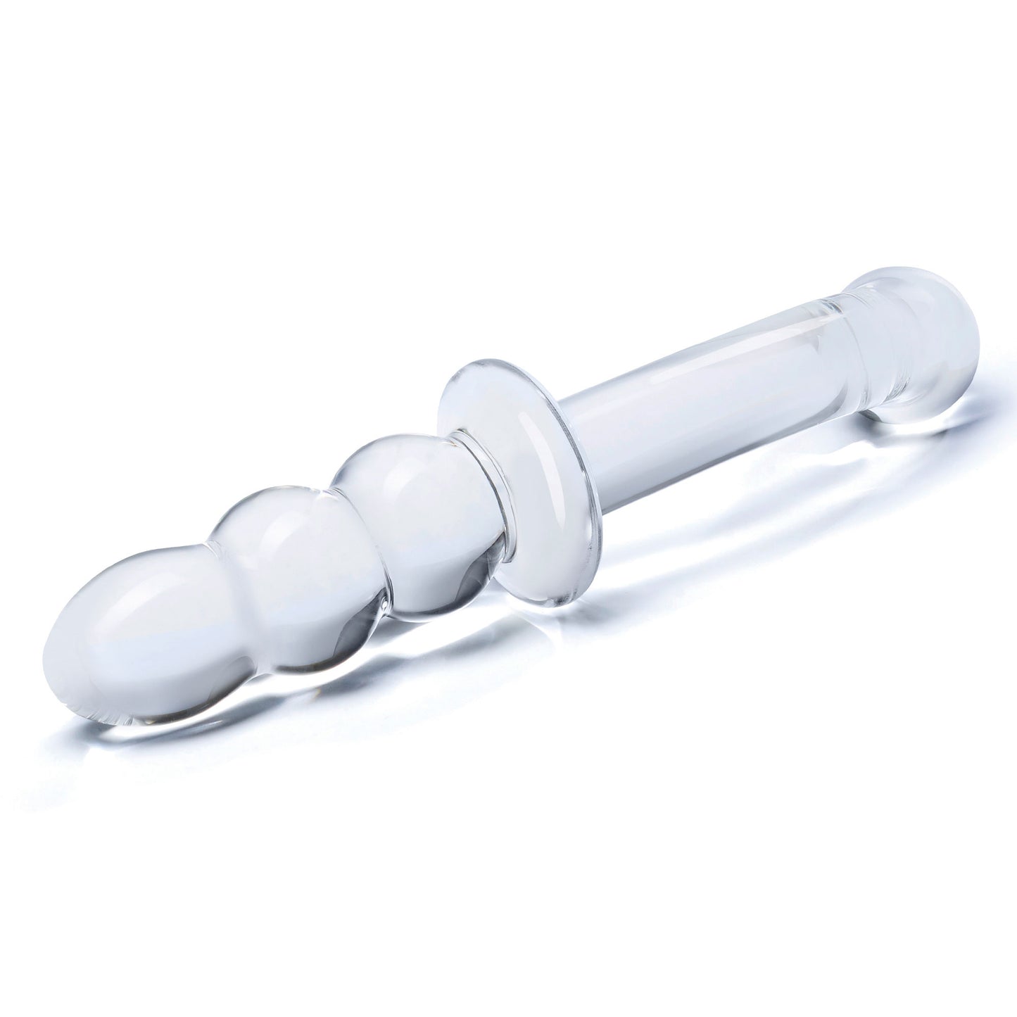 8 Inch Ribbed G-Spot Glass Dildo - Clear - Not Very Vanilla