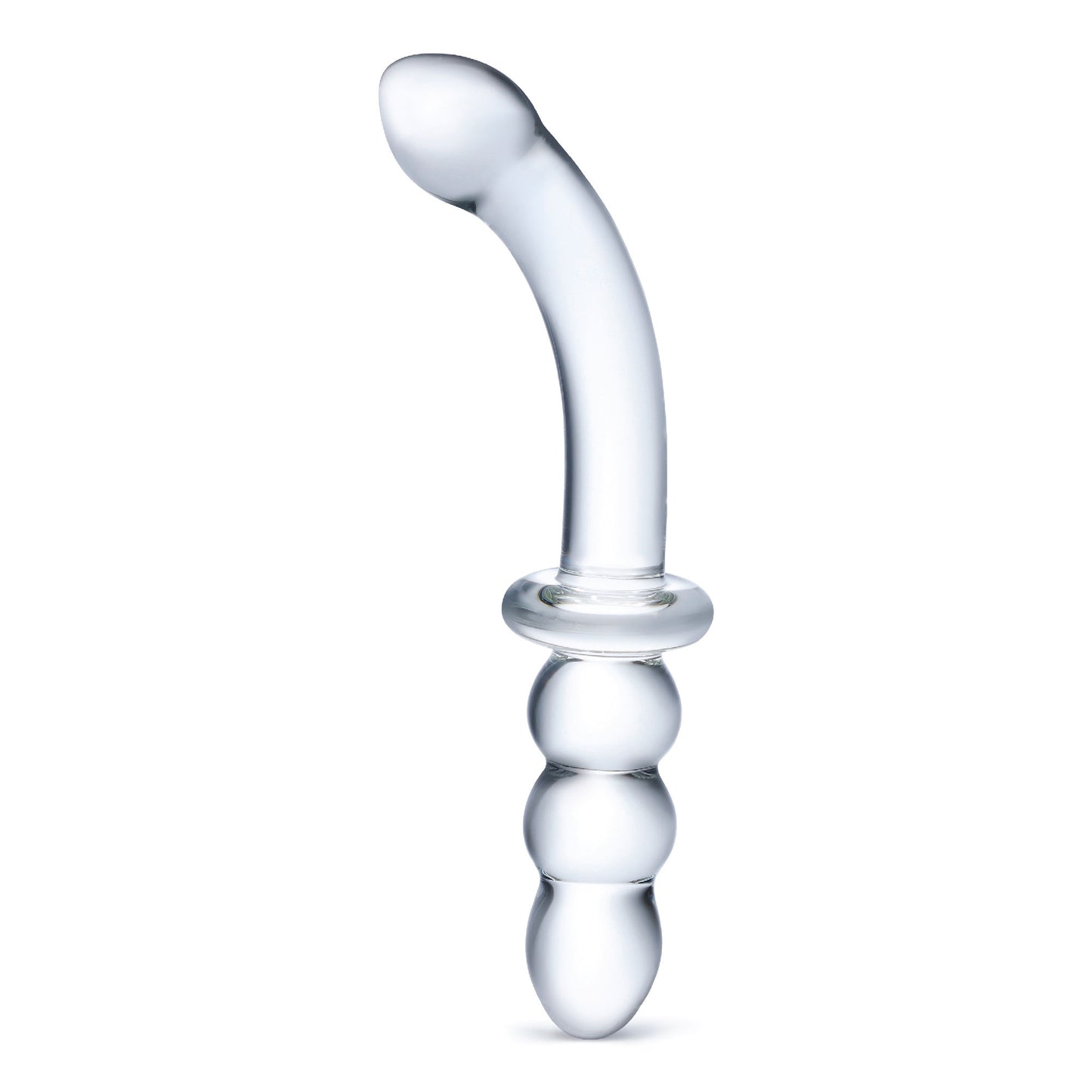 8 Inch Ribbed G-Spot Glass Dildo - Clear - Not Very Vanilla