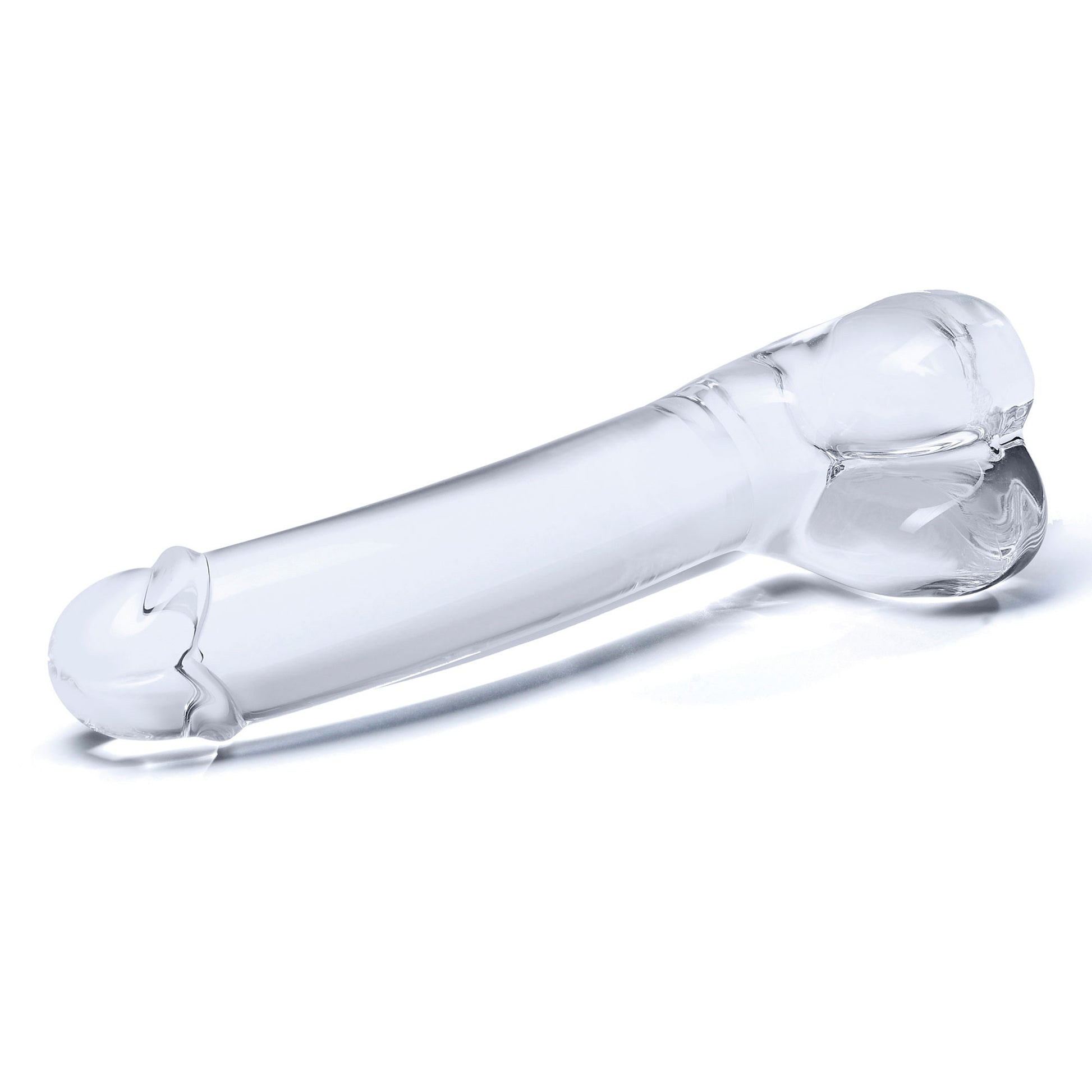 7 Inch Realistic Curved Glass G-Spot Dildo - Clear - Not Very Vanilla