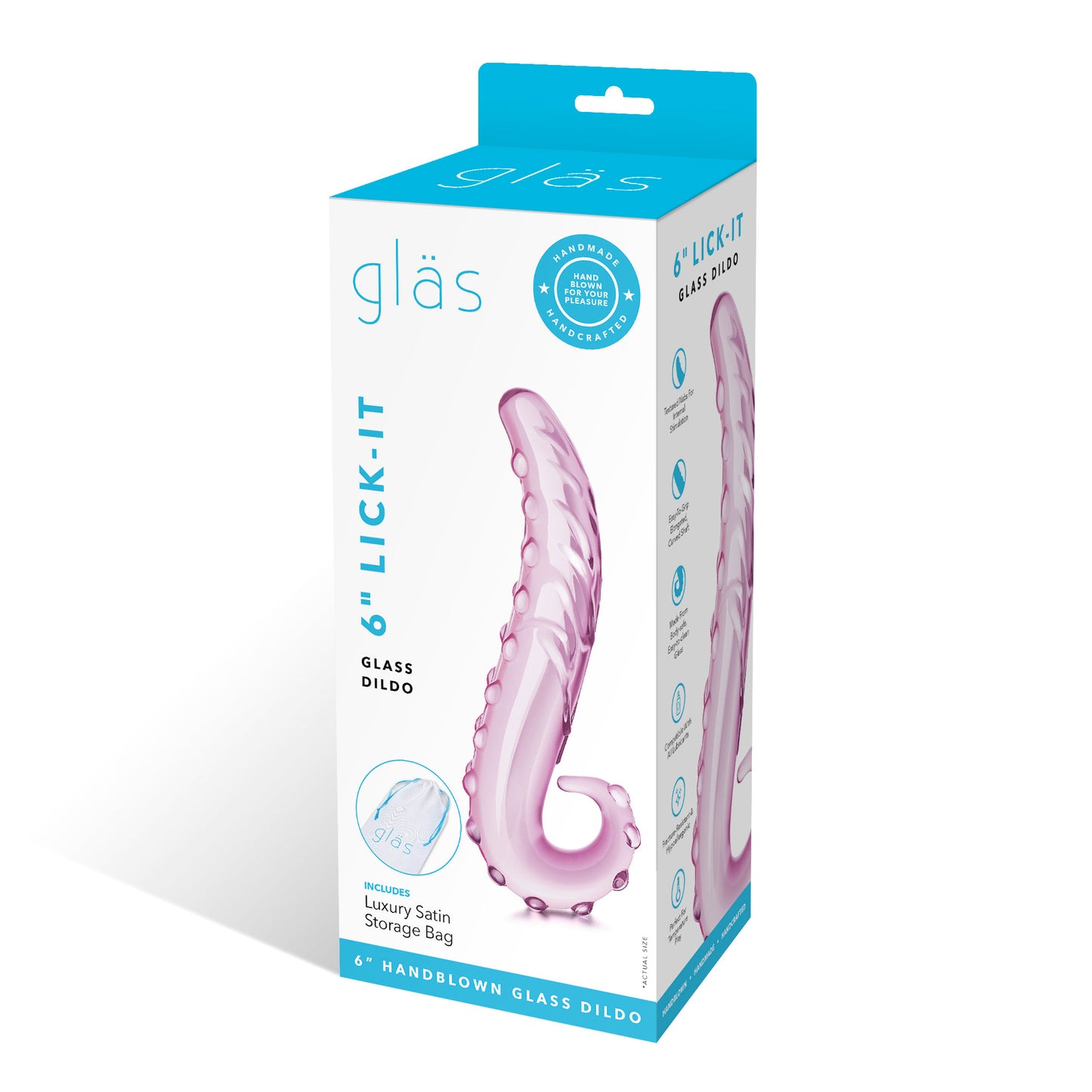 6 Inch Lick-It Glass Dildo - Not Very Vanilla