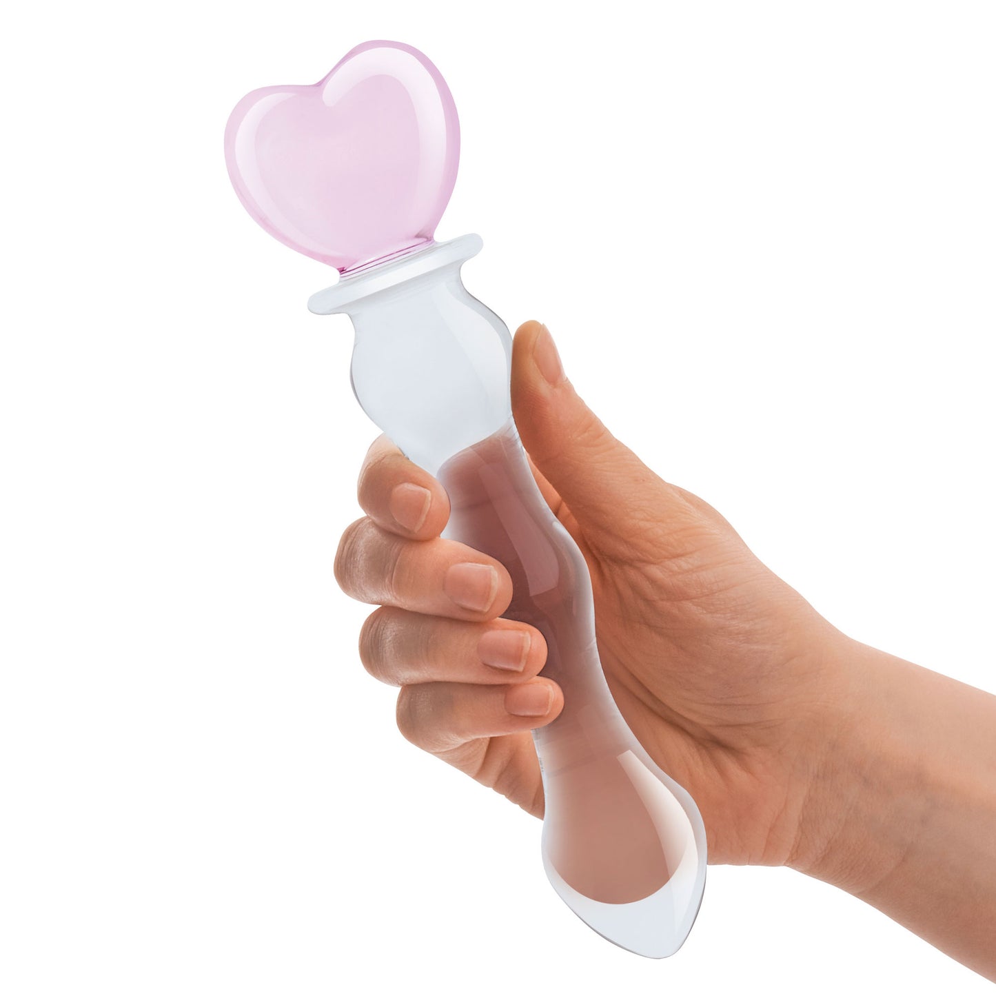 8 Inch Sweetheart Glass Dildo - Pink/clear - Not Very Vanilla