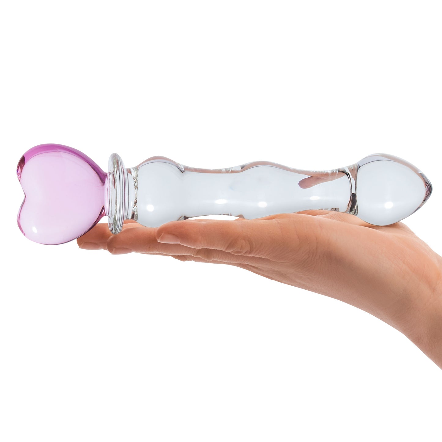 8 Inch Sweetheart Glass Dildo - Pink/clear - Not Very Vanilla