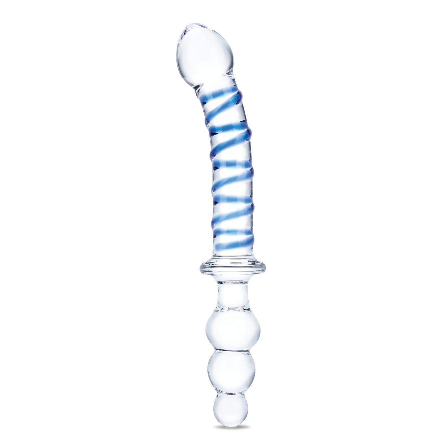 10 Inch Twister Dual-Ended Dildo - Clear/blue - Not Very Vanilla