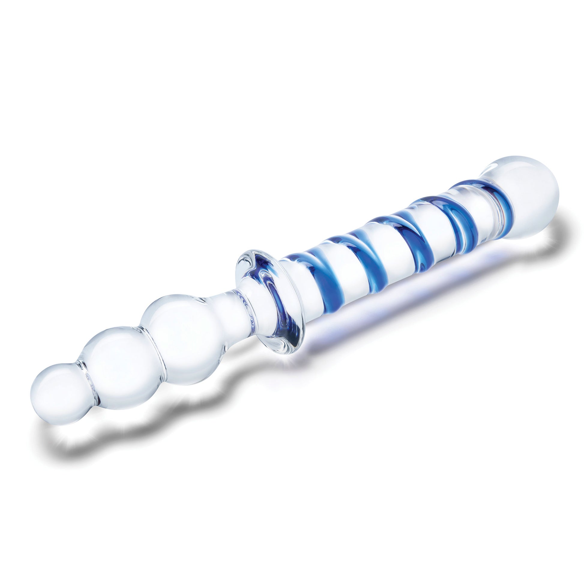 10 Inch Twister Dual-Ended Dildo - Clear/blue - Not Very Vanilla