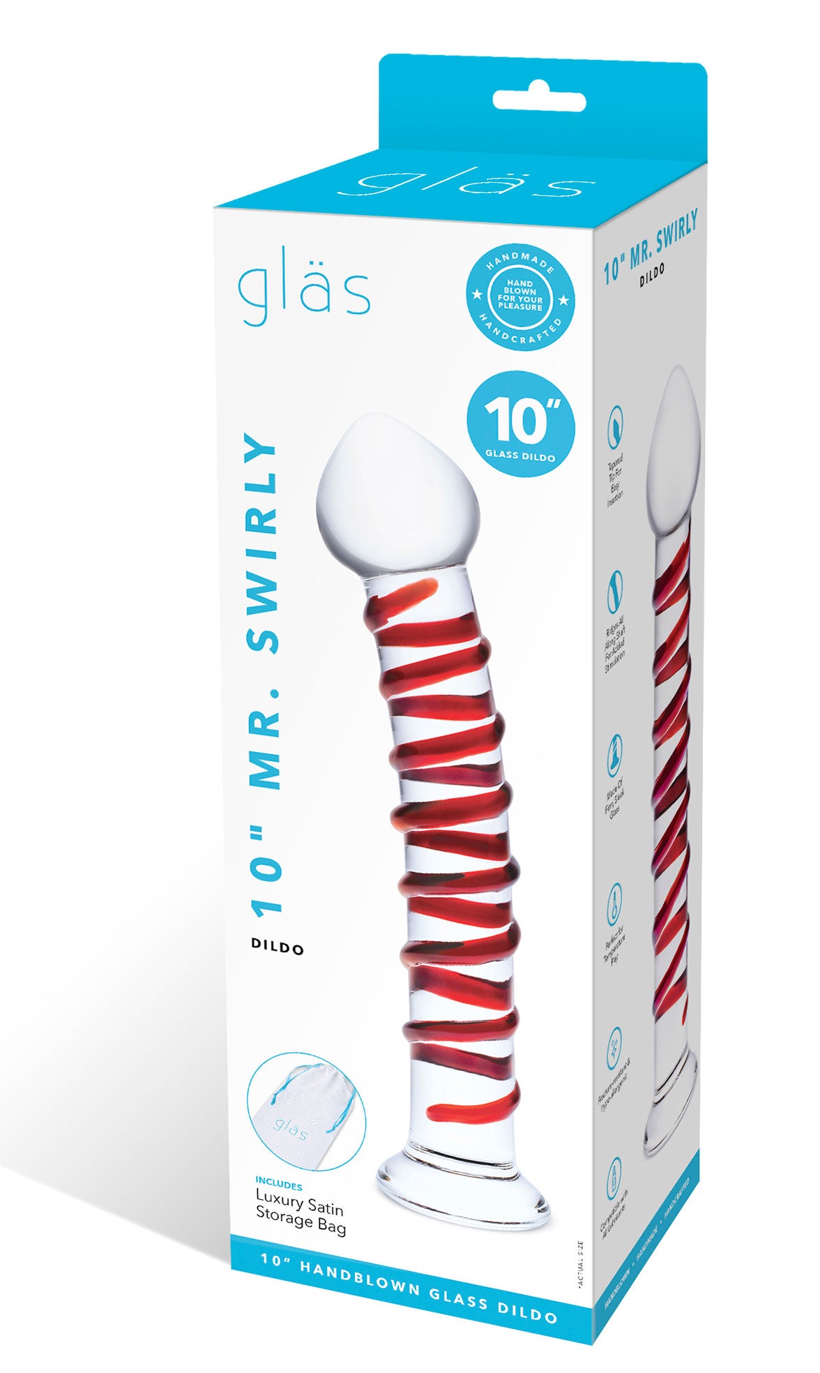 10 Inch Mr. Swirly Dildo - Red/clear - Not Very Vanilla