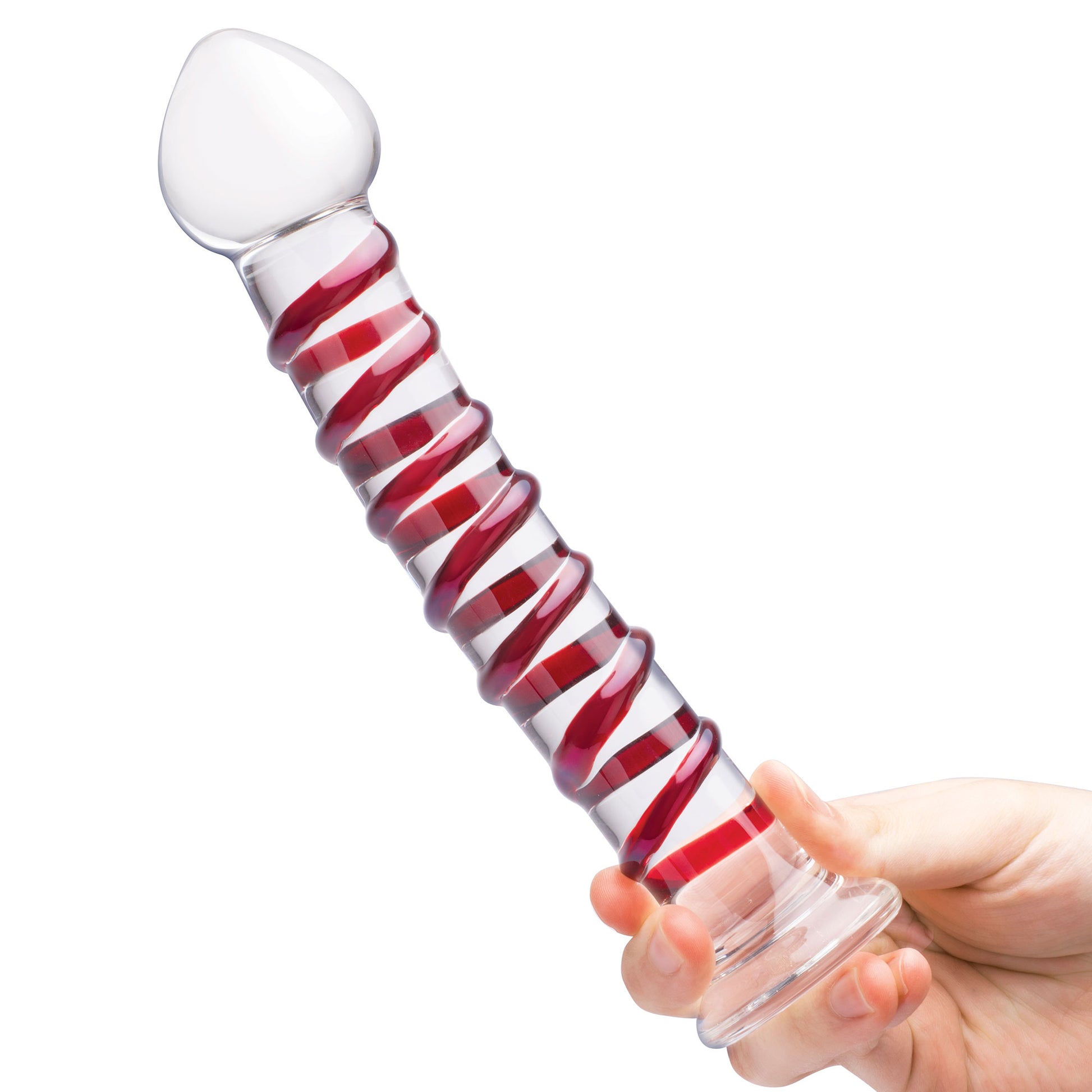 10 Inch Mr. Swirly Dildo - Red/clear - Not Very Vanilla