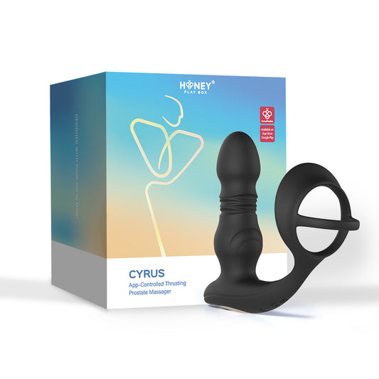 Cyrus - App Control Thrusting Prostate Massager - Black - Not Very Vanilla