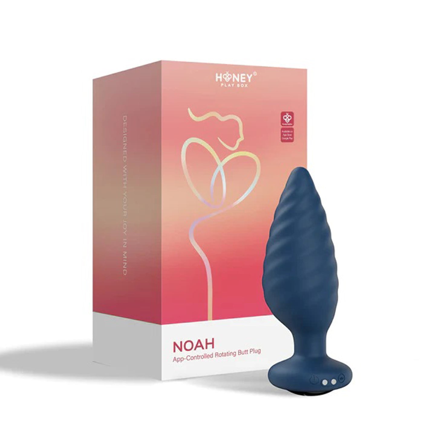 Noah - App Controlled Rotating Butt Plug - Blue - Not Very Vanilla