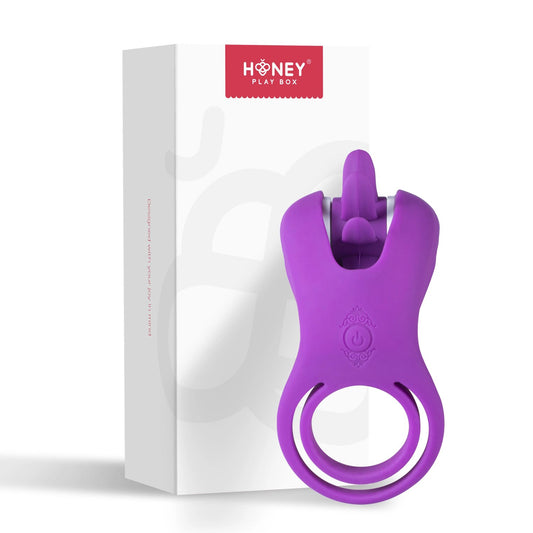 Roxy - Tongue Clit Licker and Cock Ring - Purple - Not Very Vanilla