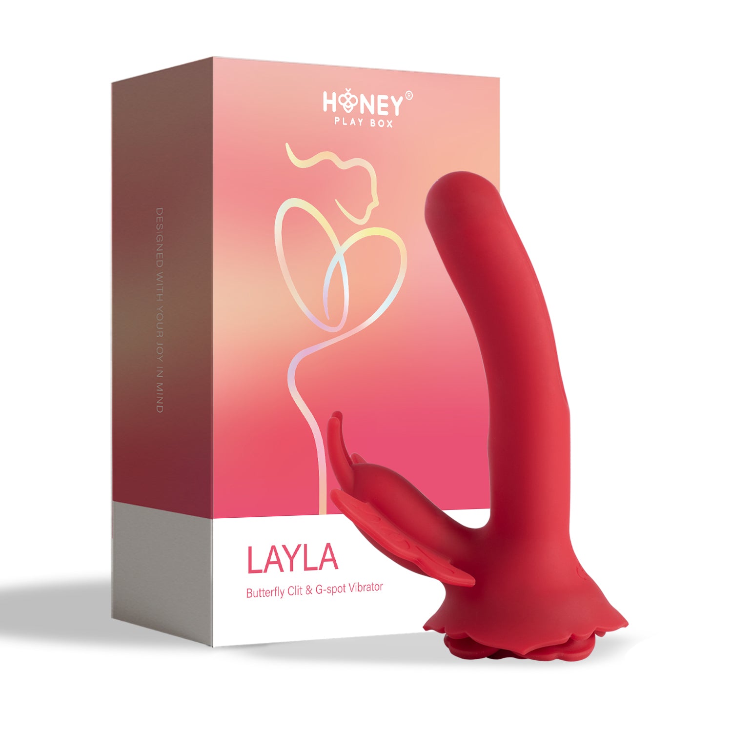 Layla - Butterfly Clit and G-Spot Vibrator - Red - Not Very Vanilla