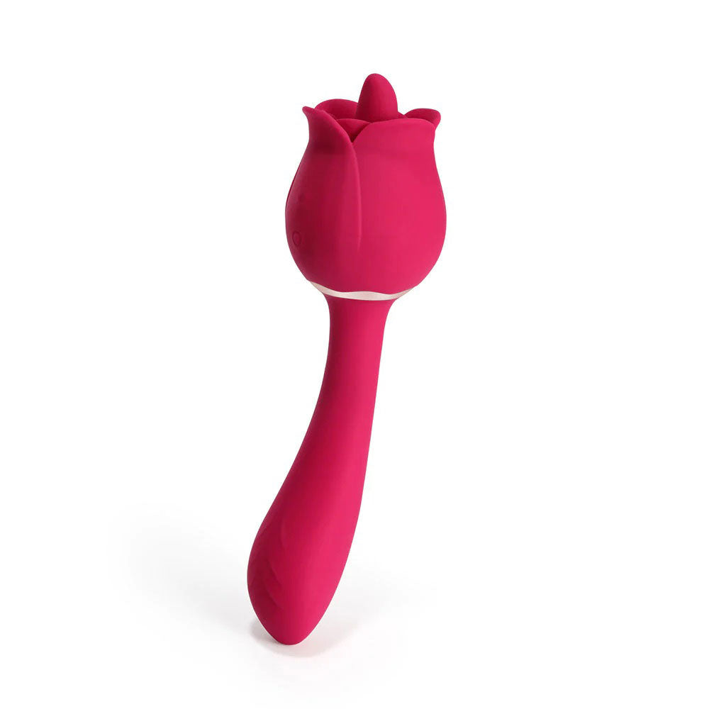 Rhea - the Rose Clit Licking Tongue Vibrator and G Spot Massager - Pink - Not Very Vanilla