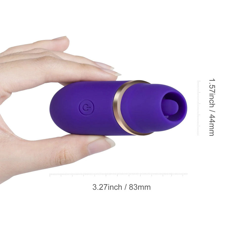 Abby - Mini Clit Licking Vibrator Tongue Sex Toy - Purple - Not Very Vanilla