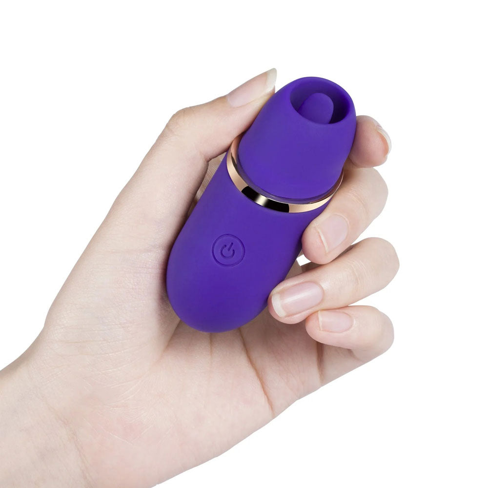 Abby - Mini Clit Licking Vibrator Tongue Sex Toy - Purple - Not Very Vanilla