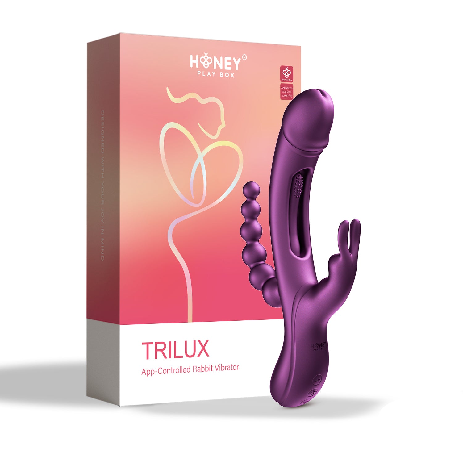 Trilux - App Controlled Rabbit Vibrator - Purple - Not Very Vanilla