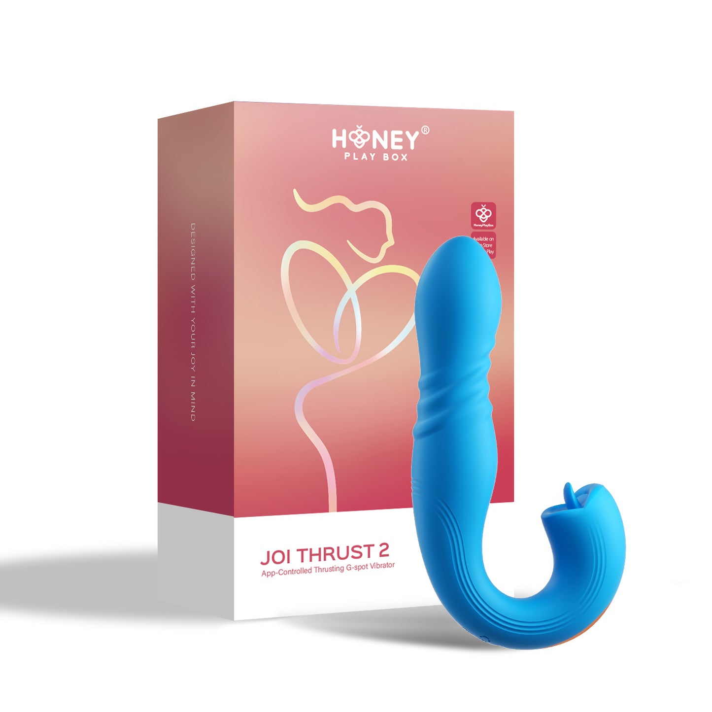 Joi Thrust 2 - App Controlled Thrusting G-Spot Vibrator - Blue - Not Very Vanilla