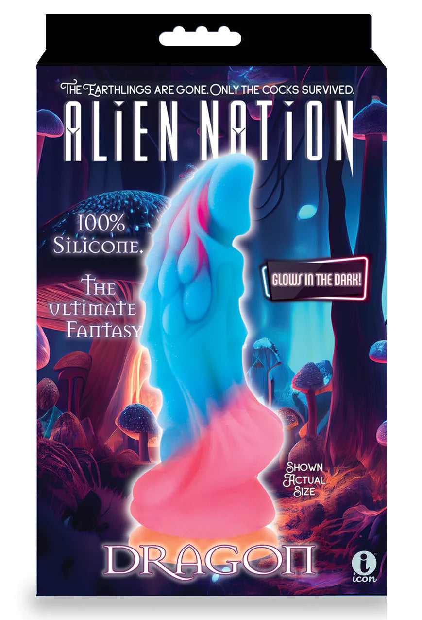 Alien Nation Dragon Silicone Glow in the Dark Creature Dildo - Multicolor - Not Very Vanilla