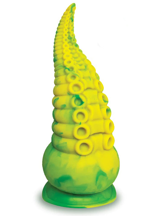 Alien Nation Octopod Silicone Rechargeable Vibrating Creature Dildo - Yellow and Green - Not Very Vanilla