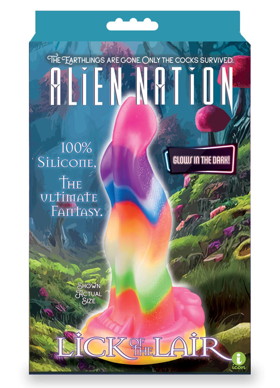 Alien Nation Lick of the Lair Silicone Glow in the Dark Creature Dildo - Multicolor - Not Very Vanilla