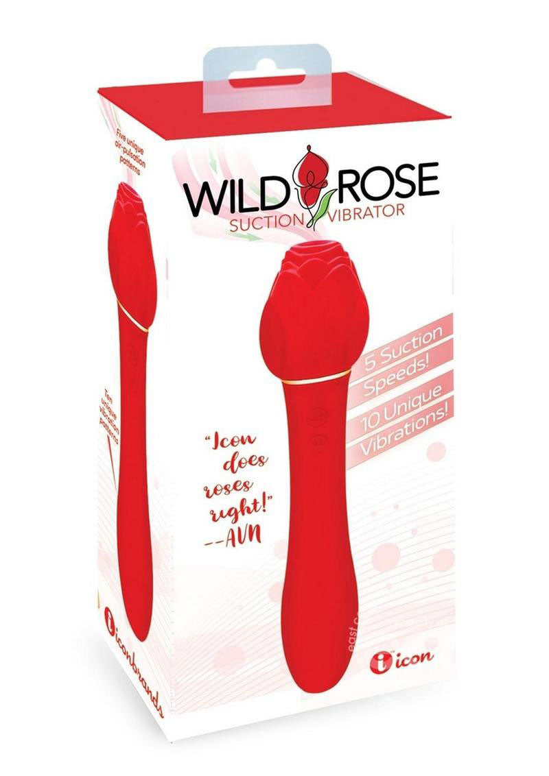 Wild Rose Suction Vibrator - Red - Not Very Vanilla