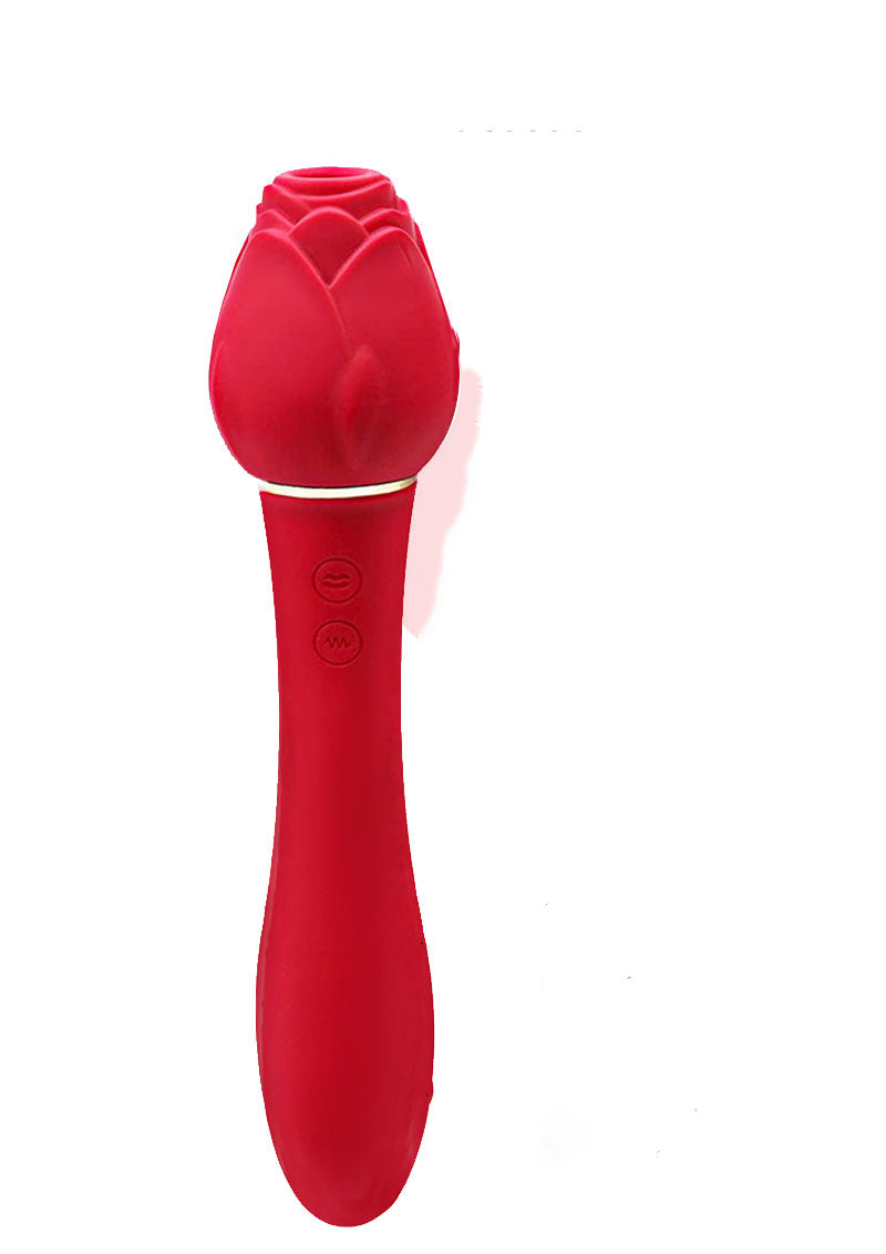 Wild Rose Suction Vibrator - Red - Not Very Vanilla