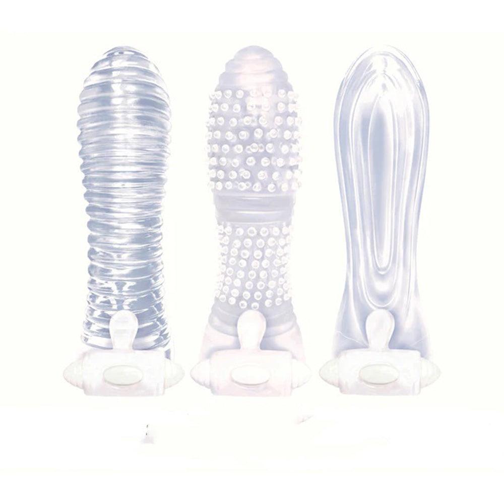 Icon Brands - Vibrating Sextenders 3-Pack - Clear - Not Very Vanilla