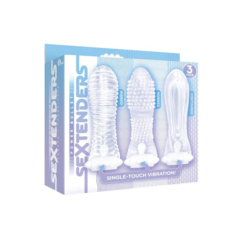 Icon Brands - Vibrating Sextenders 3-Pack - Clear - Not Very Vanilla