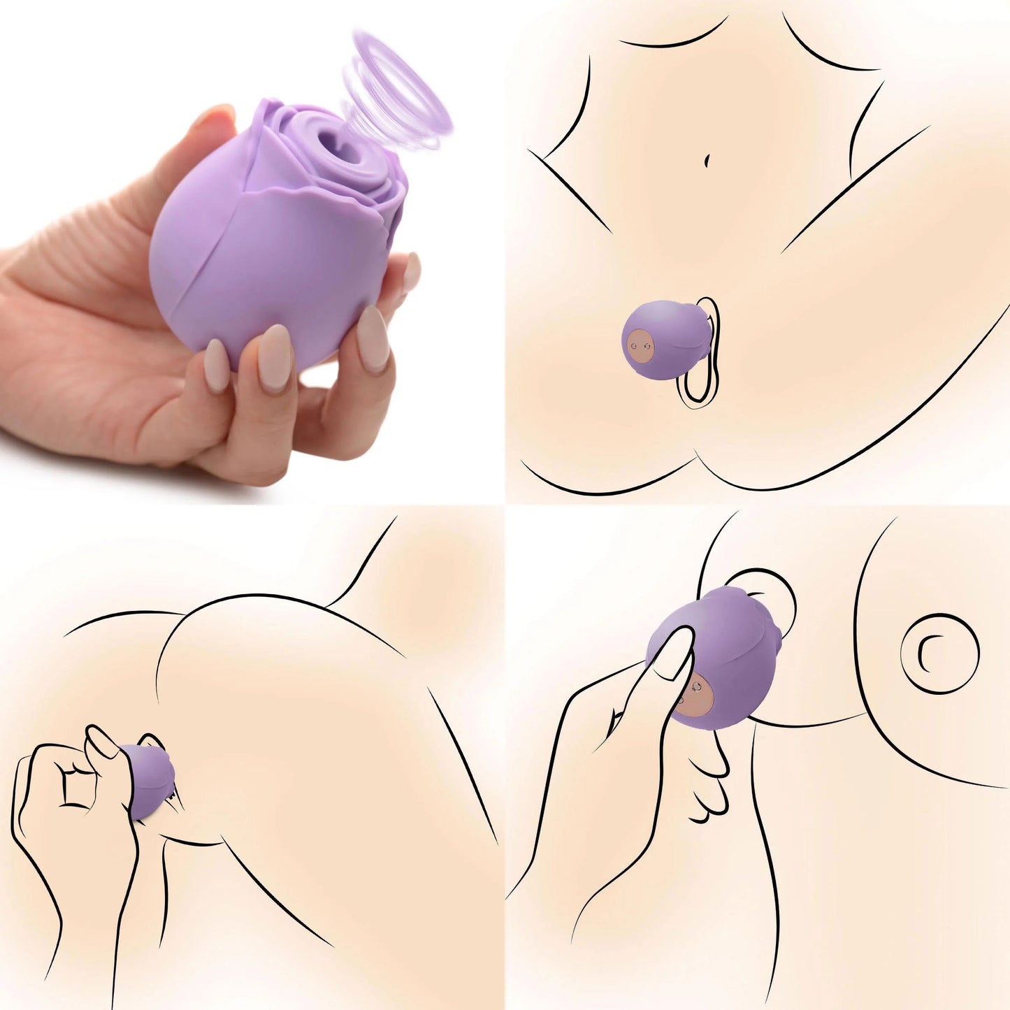 Bloomgasm Wild Rose 10x Suction Clit Stimulator - Purple - Not Very Vanilla