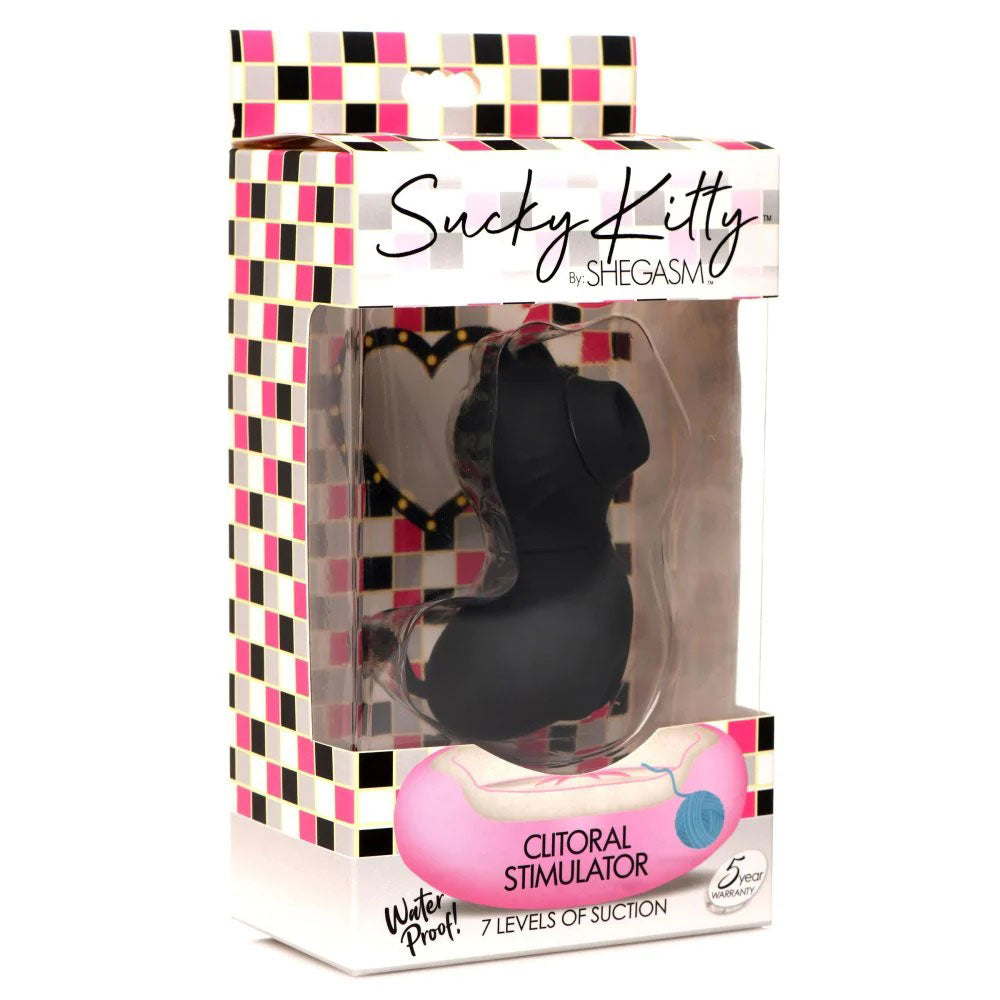 Sucky Kitty 7x Clitoral Stimulator - Black - Not Very Vanilla