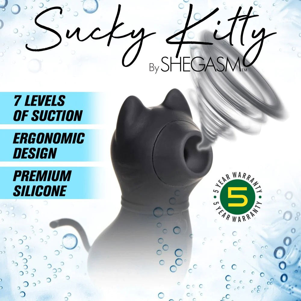 Sucky Kitty 7x Clitoral Stimulator - Black - Not Very Vanilla