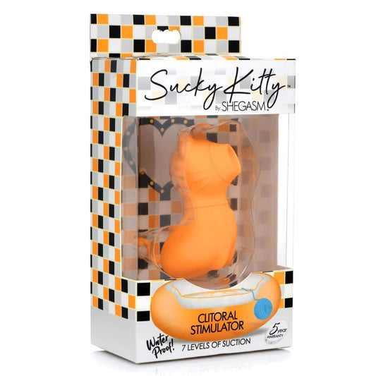 Sucky Kitty 7x Clitoral Stimulator - Orange - Not Very Vanilla