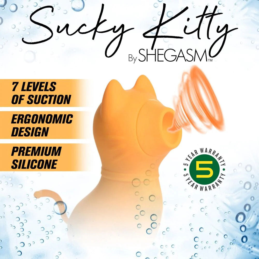 Sucky Kitty 7x Clitoral Stimulator - Orange - Not Very Vanilla