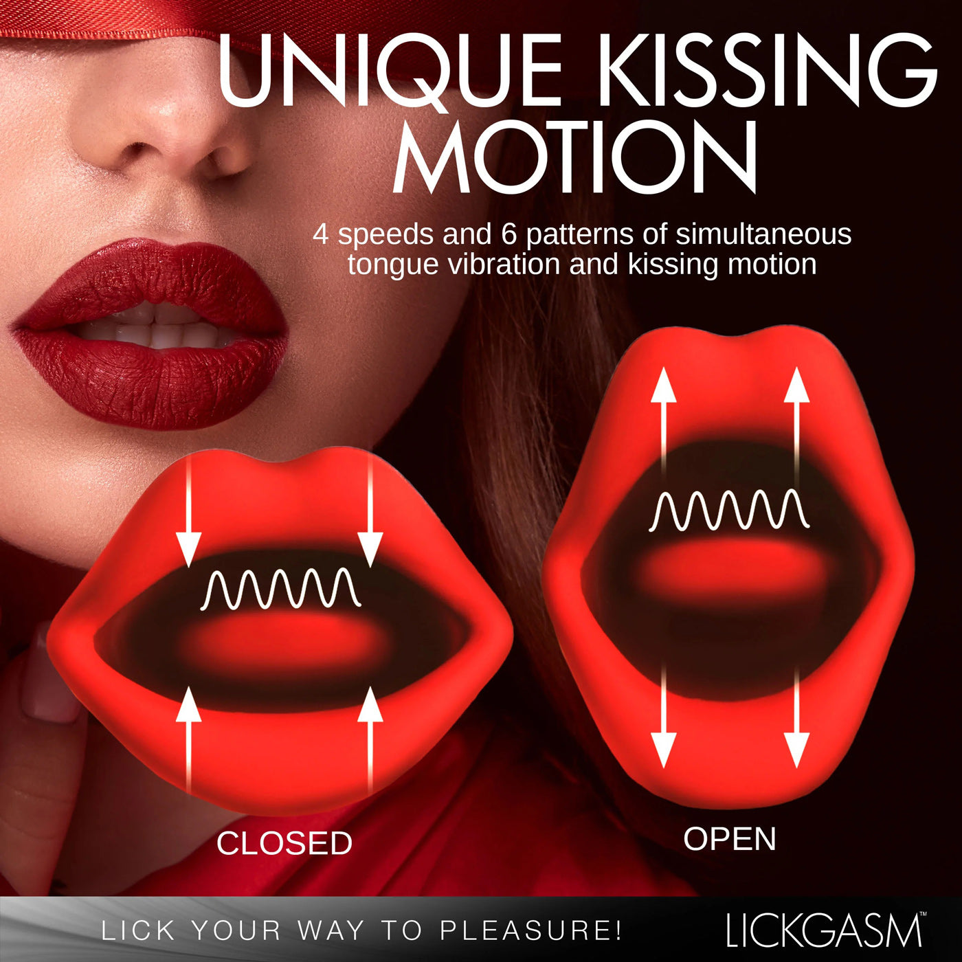 Lickgasm Kiss and Tell Mini Kissing and Vibrating Clitoral Stimulator - Red - Not Very Vanilla