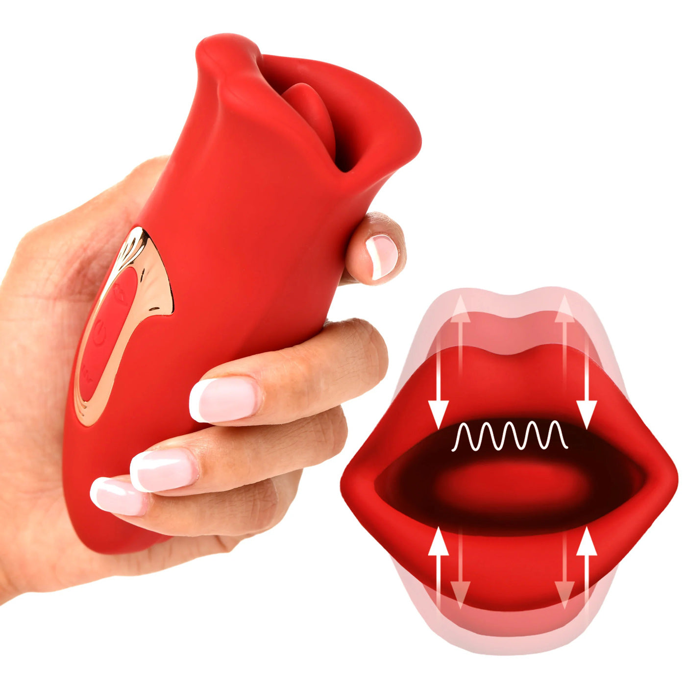 Lickgasm Kiss and Tell Mini Kissing and Vibrating Clitoral Stimulator - Red - Not Very Vanilla