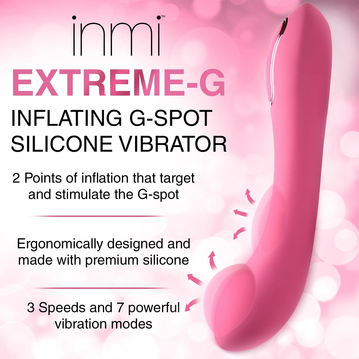 Extreme-G Inflating G-Spot Silicone Vibrator - Pink - Not Very Vanilla