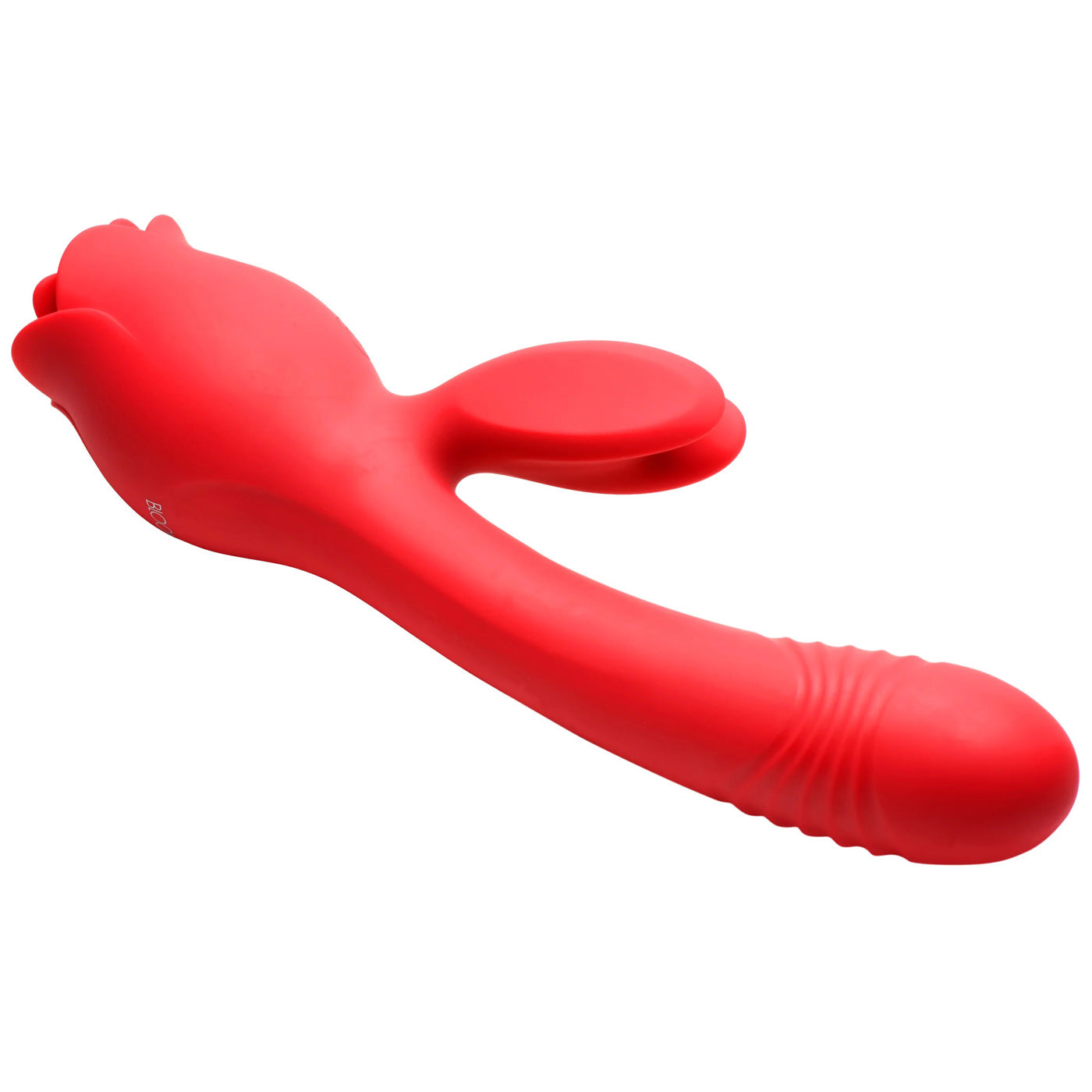 Blooming Bunny Sucking and Thrusting Silicone Rabbit Vibrator - Red - Not Very Vanilla