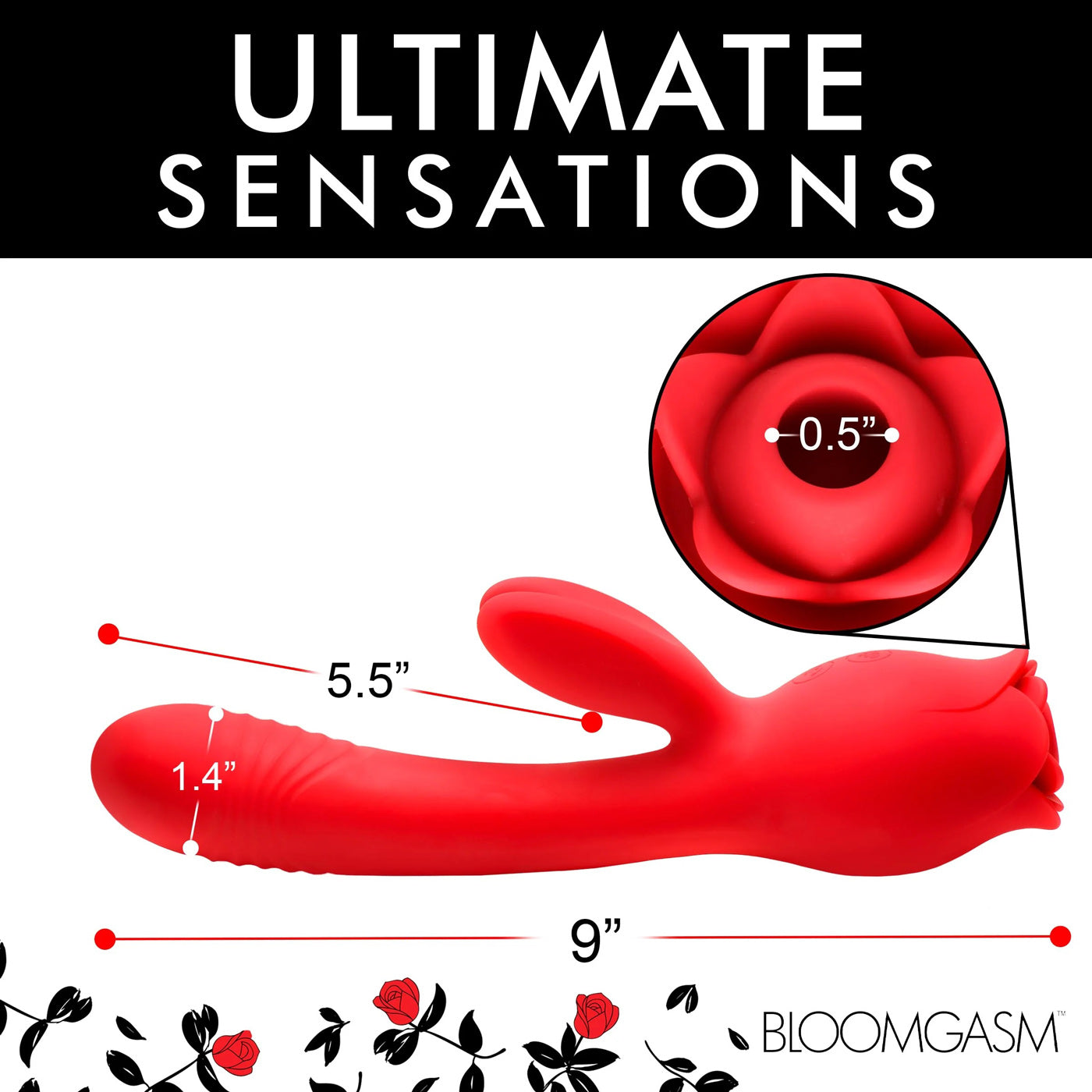 Blooming Bunny Sucking and Thrusting Silicone Rabbit Vibrator - Red - Not Very Vanilla