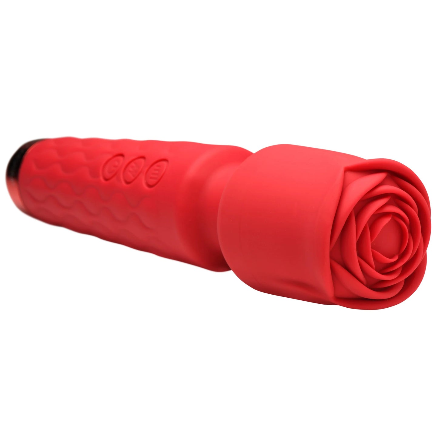 Pleasure Rose 10x Silicone Wand With Rose Attachment - Red - Not Very Vanilla