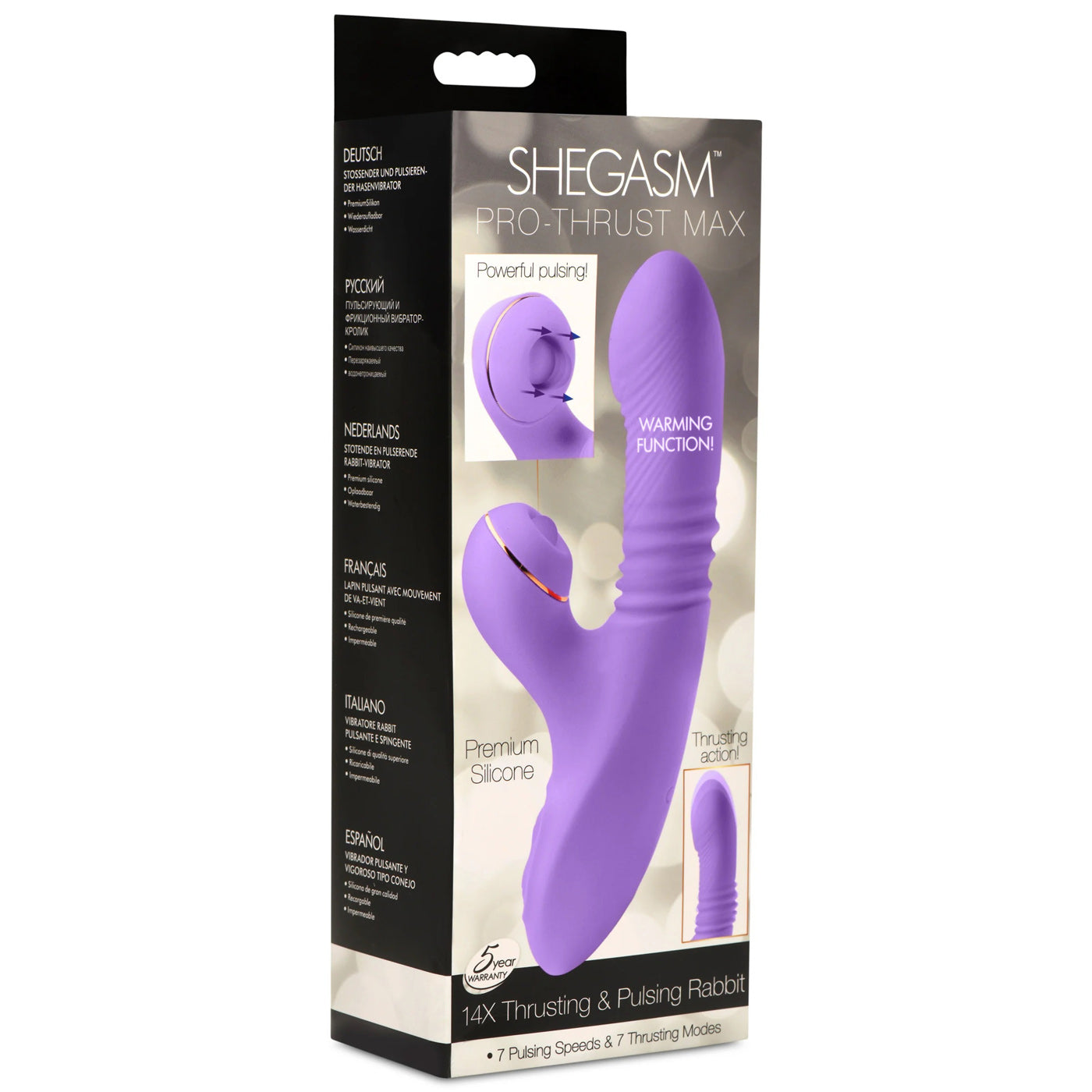 Pro-Thrust Max 14x Thrusting and Pulsing Silicone Rabbit - Purple - Not Very Vanilla