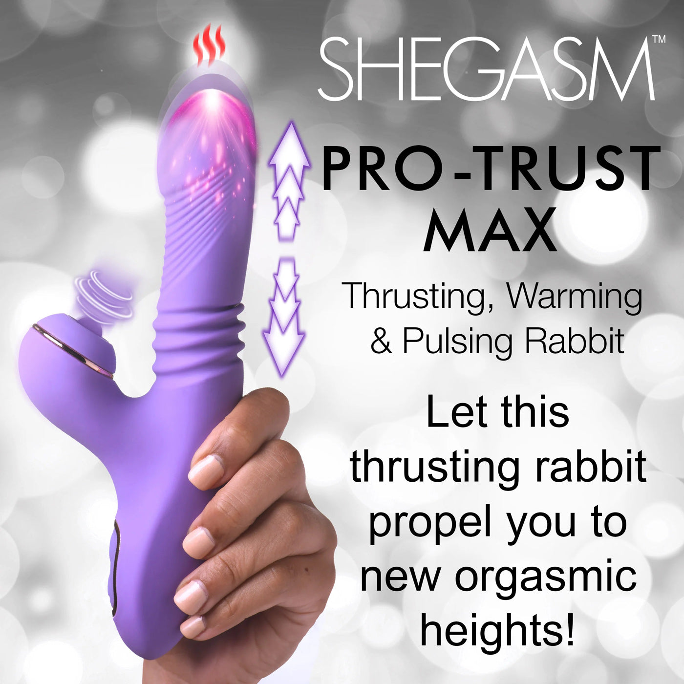 Pro-Thrust Max 14x Thrusting and Pulsing Silicone Rabbit - Purple - Not Very Vanilla