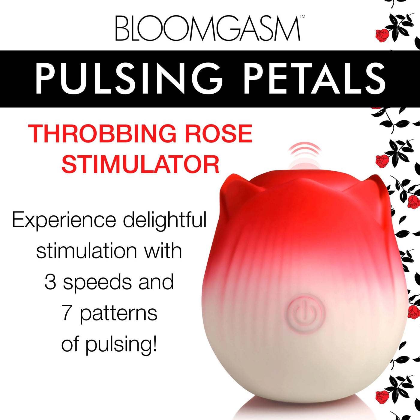 Pulsing Petals Throbbing Rose Stimulator - Red - Not Very Vanilla