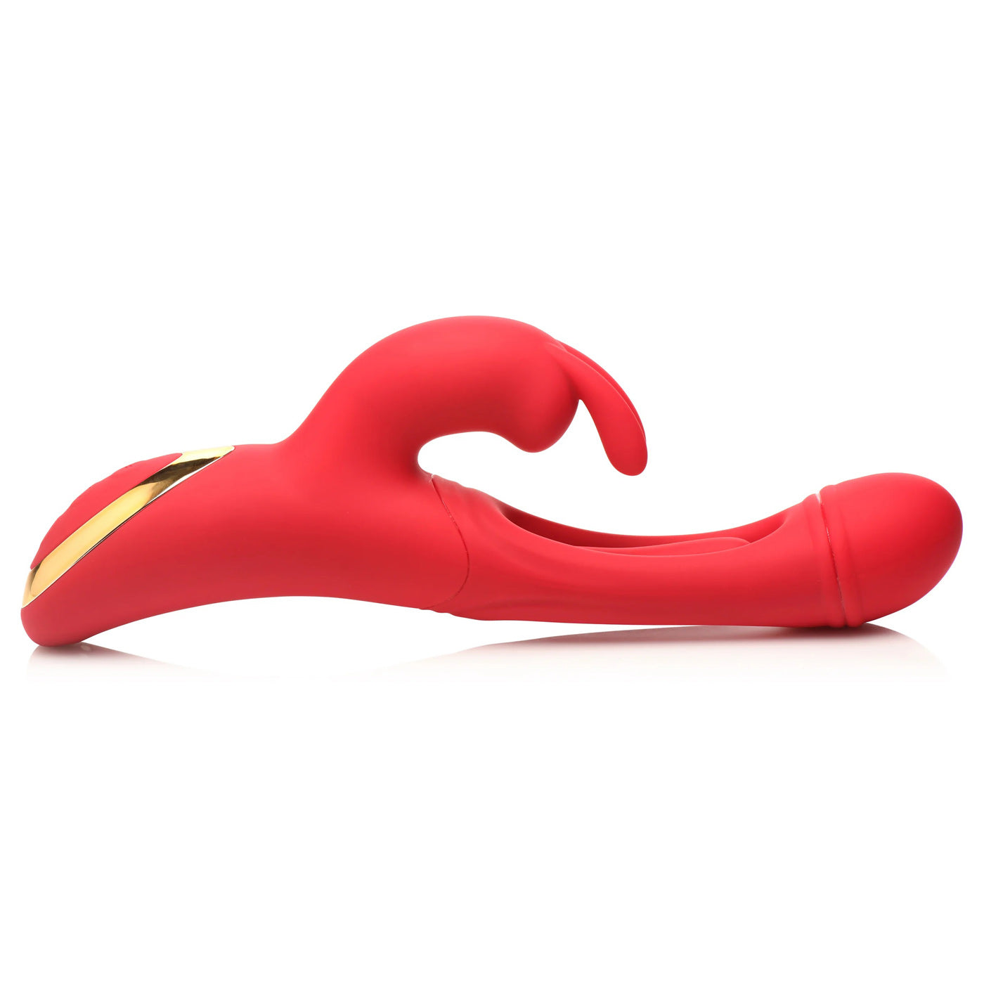 Rabbit Flick Flicking Silicone Rabbit Vibrator - Red - Not Very Vanilla