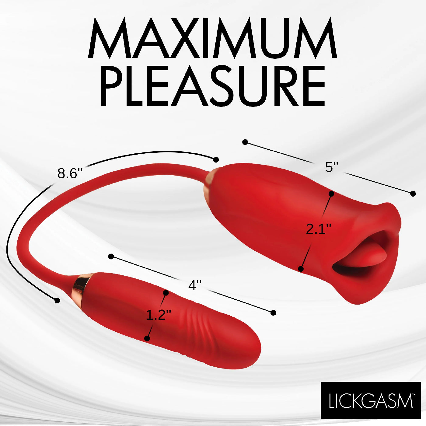 Magic Kiss Kissing Clitoral Stimulator With Thrusting Vibrator - Red - Not Very Vanilla