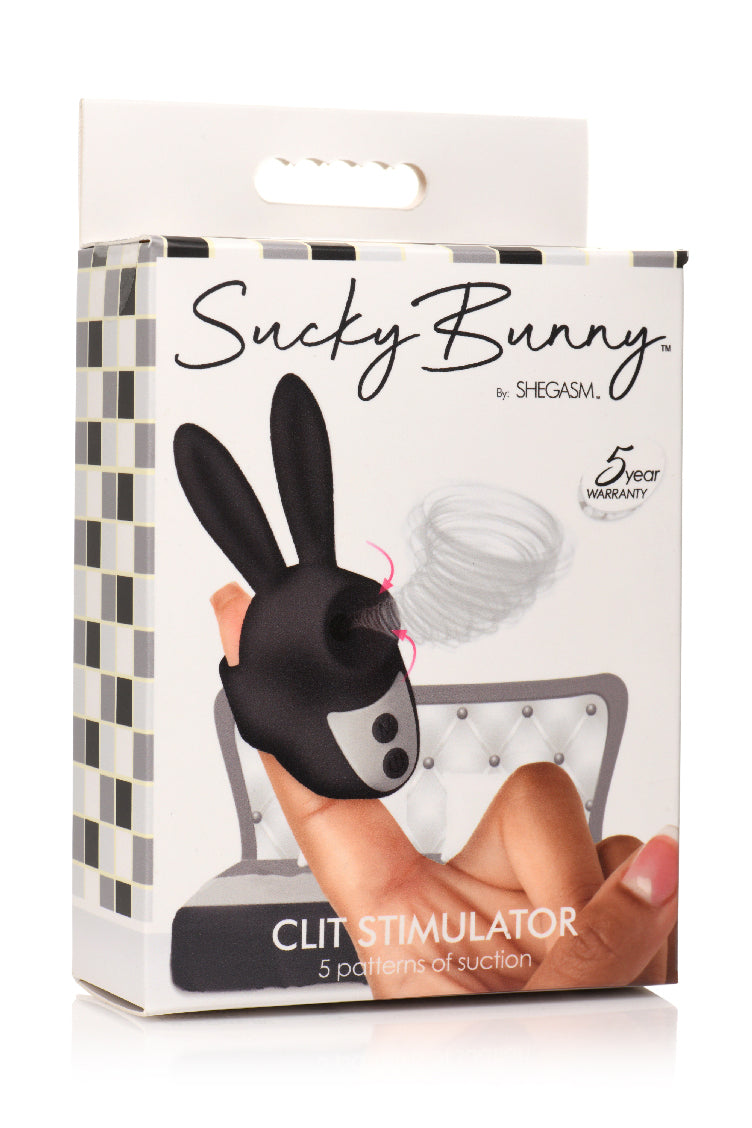 Sucky Bunny Clit Stimulator - Black - Not Very Vanilla