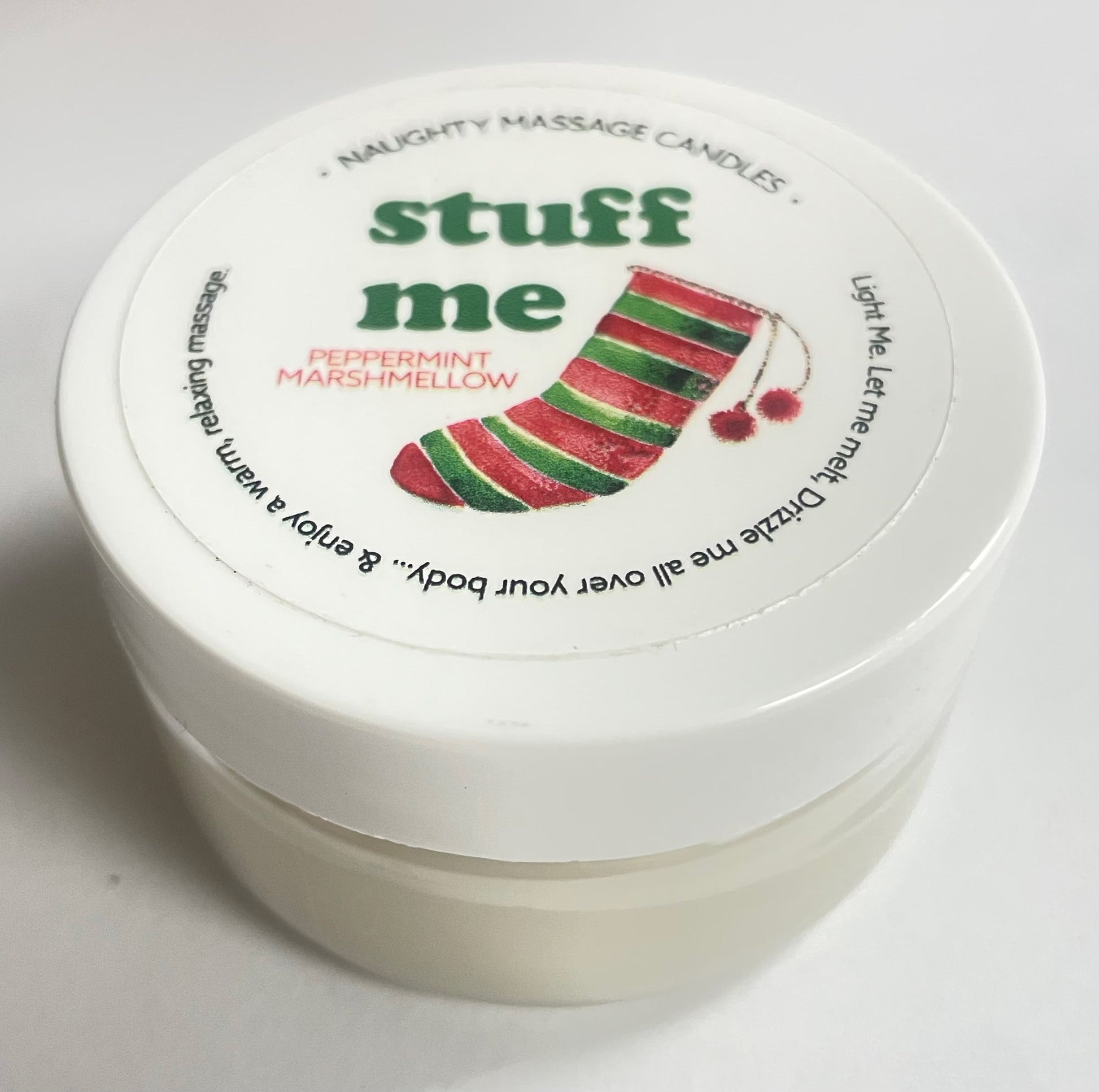 Stuff Me Massage Candle - Peppermint Marshmallow 1.7 Oz - Not Very Vanilla